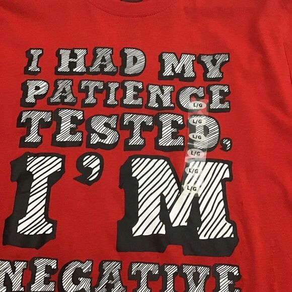 RED graphic t-shirt funny tee red tee text graphic humor Action Apparel large - Picture 5 of 10